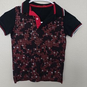 Carolina Herrera Red and Blue Polo Shirt with Modern Design